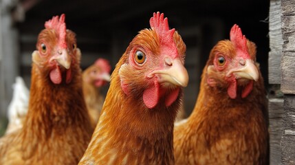 Curious Chickens in a Farmyard