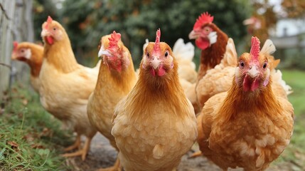 Curious Chickens in a Farmyard