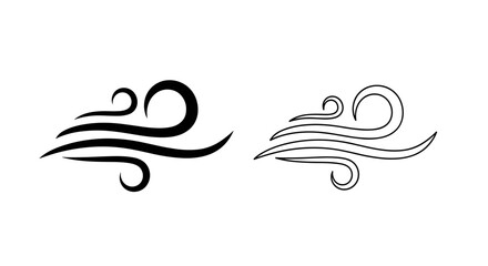 Obraz premium Illustration showing two wind symbols one in black and one in outline style