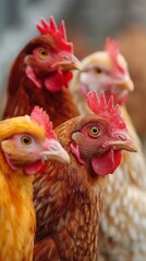 Curious Chickens in a Farmyard