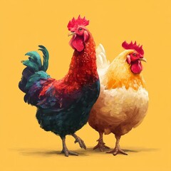 Curious Chickens in a Farmyard
