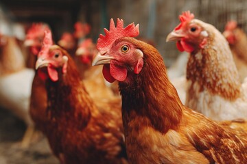 Curious Chickens in a Farmyard