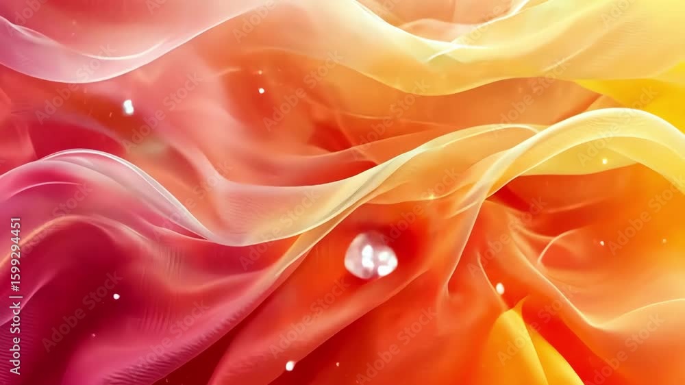 Poster abstract flowing background with orange, yellow and red waves. elegant backdrop.