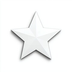 Obraz premium White Five Pointed Star on White Background