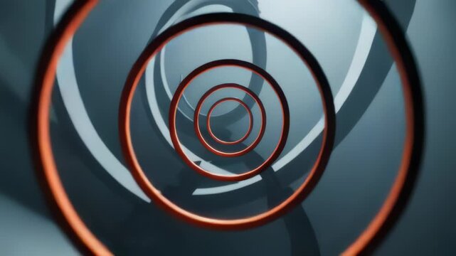 Concentric circles spiral inward with pulsating glow