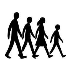 Silhouette family walking together vector