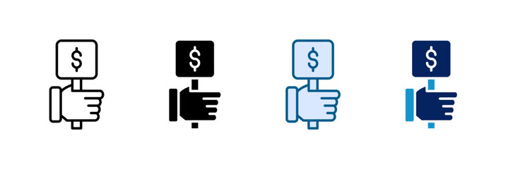 Open Bidding Icon Set Multiple Style Collection