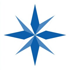 Obraz premium Abstract Eight Pointed Blue Star on White Background