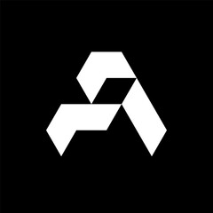 Letter FA simple geometric monogram logo design