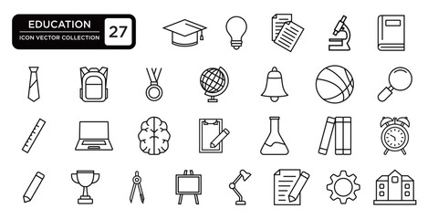 education collection, editable and resizable vector icon templates.