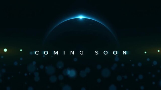 Cinematic Coming Soon Banner with Futuristic Planet Glow and Sci-Fi Effect