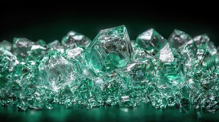 Emerald Green Crystals: A Sparkling Pile of Broken Gems