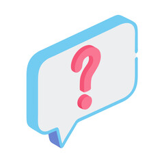 Speech bubble 3D icon with question mark and exclamation point
