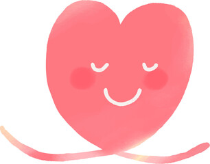 目をつぶって笑顔のピンクのハート 愛