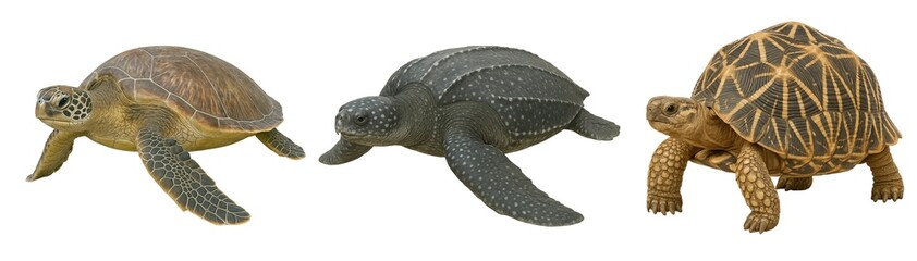 Fototapeta premium From Sea to Land: Diversity of Turtles and Tortoises