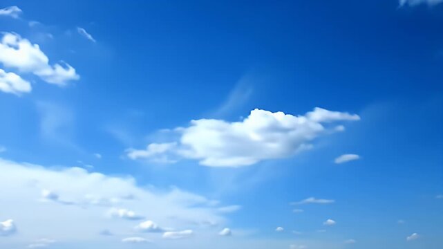 Blue Sky Filled with White Cumulus Clouds on a Sunny Day with Bright Atmosphere Perfect for Background and Adobe Stock