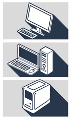 Computer devices isometric illustrations