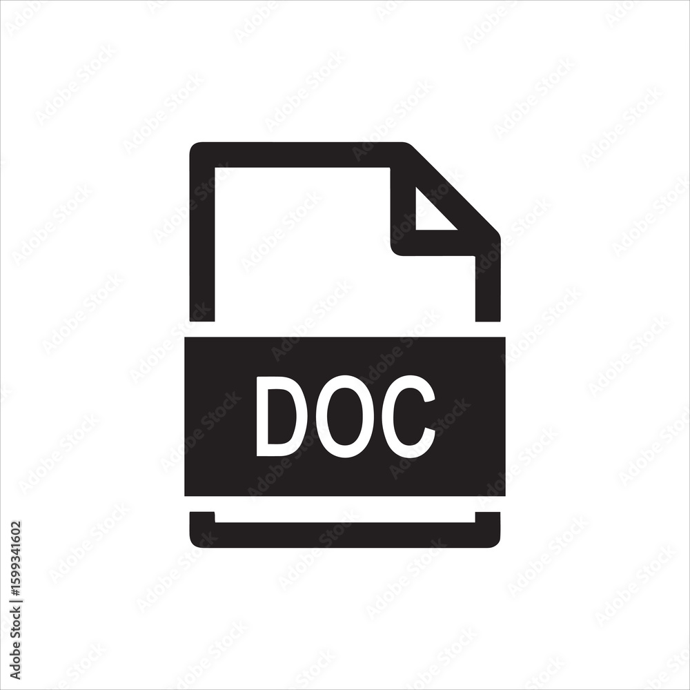 Poster simple black and white icon representing a document file