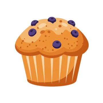 Delicious blueberry muffin with a golden-brown top and scattered blueberries