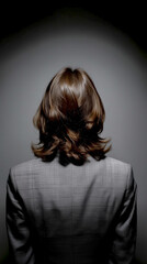 Rear View of a Confident Businesswoman in Formal Attire