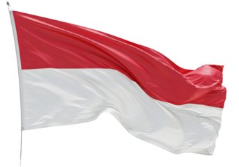 Red and White Indonesian National Flag Waving