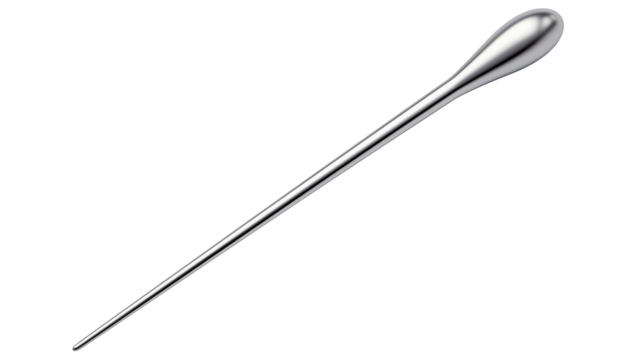 Elegant chrome cocktail stirrer with a rounded end for mixing drinks professionally