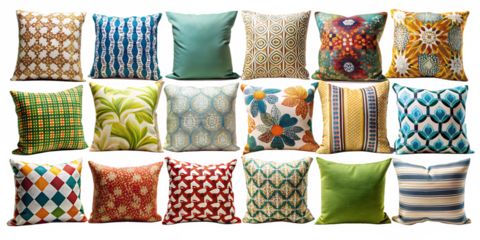 collection set of different decor styles of vantag,cushonn isolated on white background, png, ai generated.