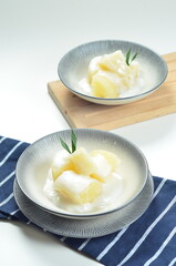 Sweet cassava or singkong thailand is a popular dessert in Indonesia