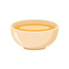 A simple, elegant bowl filled with warm soup, set against a plain background