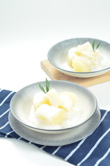 Sweet cassava or singkong thailand is a popular dessert in Indonesia