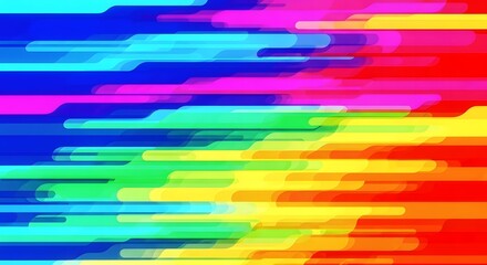 Colorful, abstract background featuring a vibrant spectrum of horizontal, blurred lines, creating a dynamic visual effect.