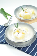 Sweet cassava or singkong thailand is a popular dessert in Indonesia