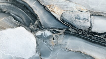 Aerial View of Icy Terrain with Snow and Ice Formations for Winter Design Inspiration