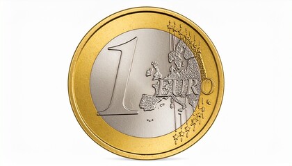A 1 Euro coin resting on the EU flag&mdash;metal meets meaning, currency meets identity.