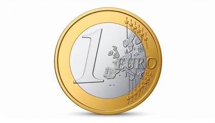 A 1 Euro coin resting on the EU flag&mdash;metal meets meaning, currency meets identity.