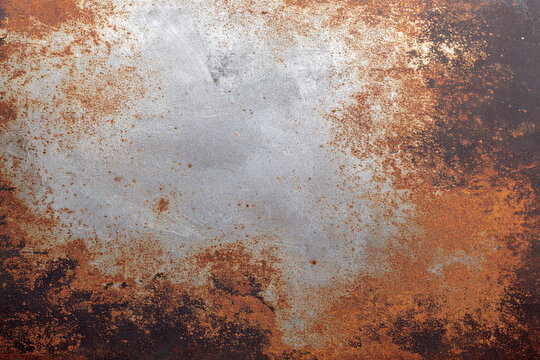 grunge textured metal texture, rust or brown color. Grunge dark scary scratched background.