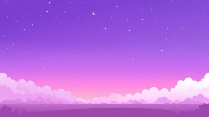 Pastel purple landscape at twilight.