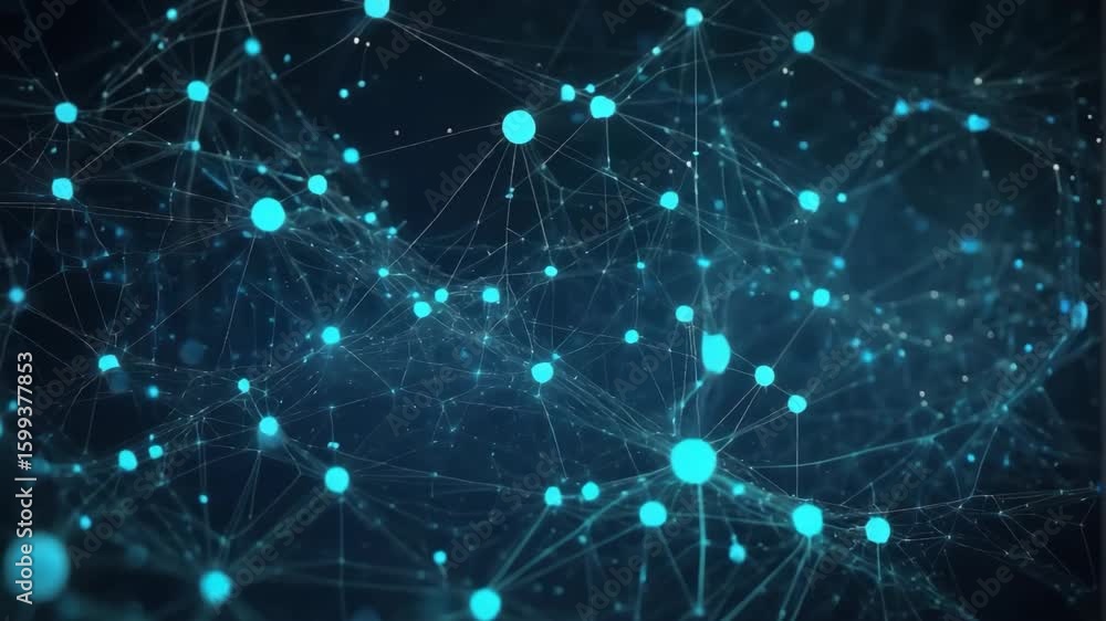 Aufkleber abstract network connections with glowing nodes for technology and communication background.