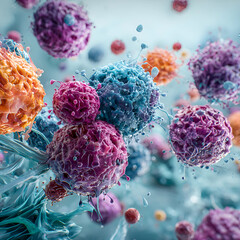 High-Resolution Microscopic View of Cancer Cells - SEM Style 1