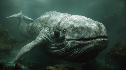 Fototapeta premium Enigmatic Leviathan: A Submerged Colossus