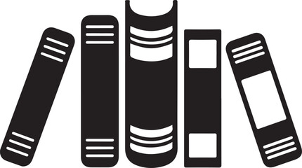 stack decorative books silhouette vector illustration