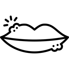 herpes icon illustration design with outline