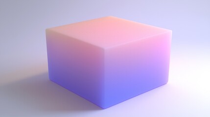 Fototapeta premium Soft, gradient-shaded cube