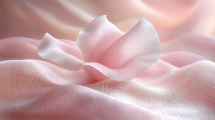 Delicate Pink Fabric Flower Abstract