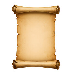 Ancient scroll, isolated on transparent background