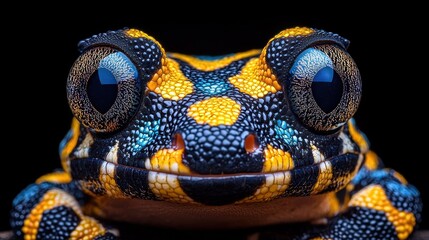 Vibrant Close-Up of a  Spectacularly Colored Frog