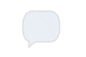 青の正方形吹き出し　ファブリックテクスチャ