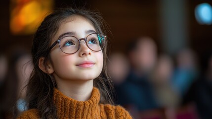 Hopeful Gaze: A Young Girl's Serene Reflection