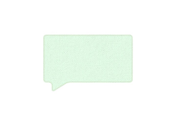 緑の長方形吹き出し　ファブリックテクスチャ