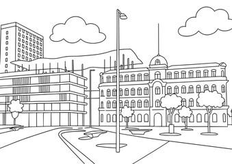 Fototapeta premium Explore rio de janeiro landmarks: museum of tomorrow and historical sites, coloring page